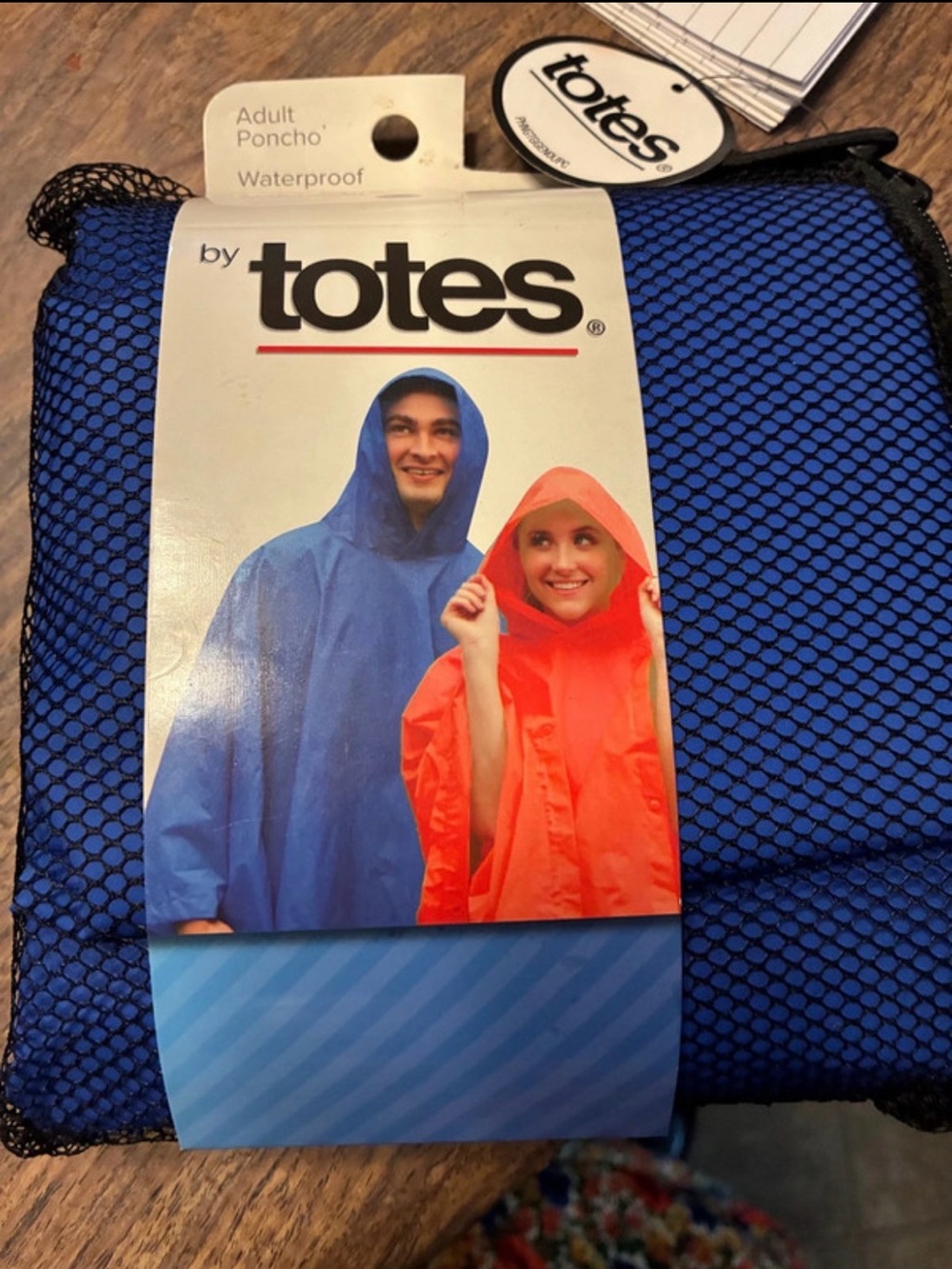 totes Packable Waterproof Poncho - Blue
